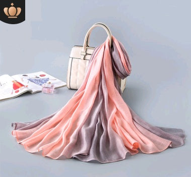 new gradient color scarf women's Europe and the United States hot silk scarf sunscreen shawl beach towel