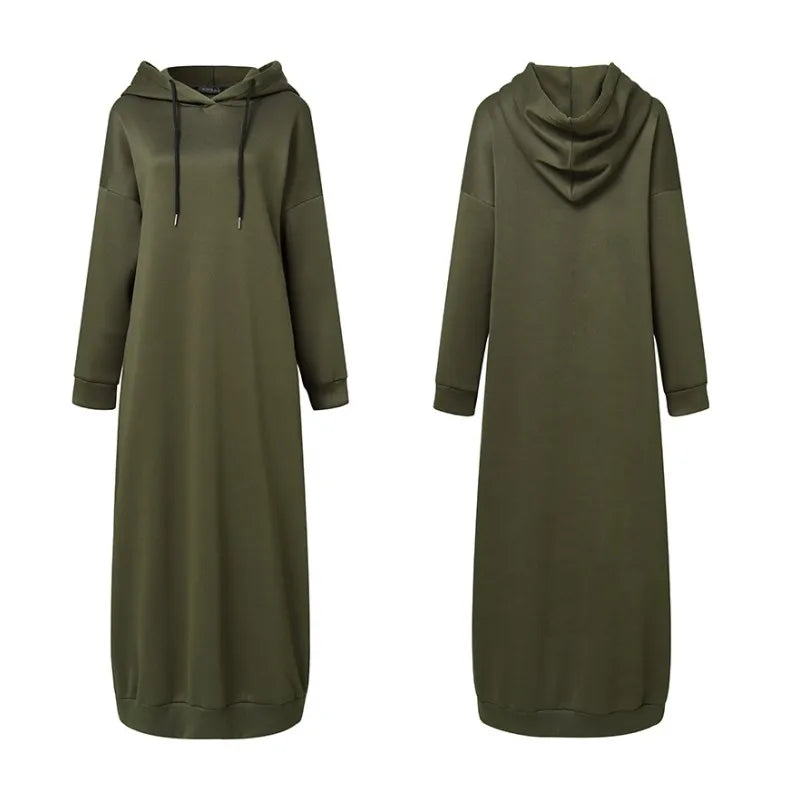 Women Winter Pullovers Casual Long Sleeve Maxi dress