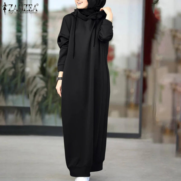 Women Winter Pullovers Casual Long Sleeve Maxi dress