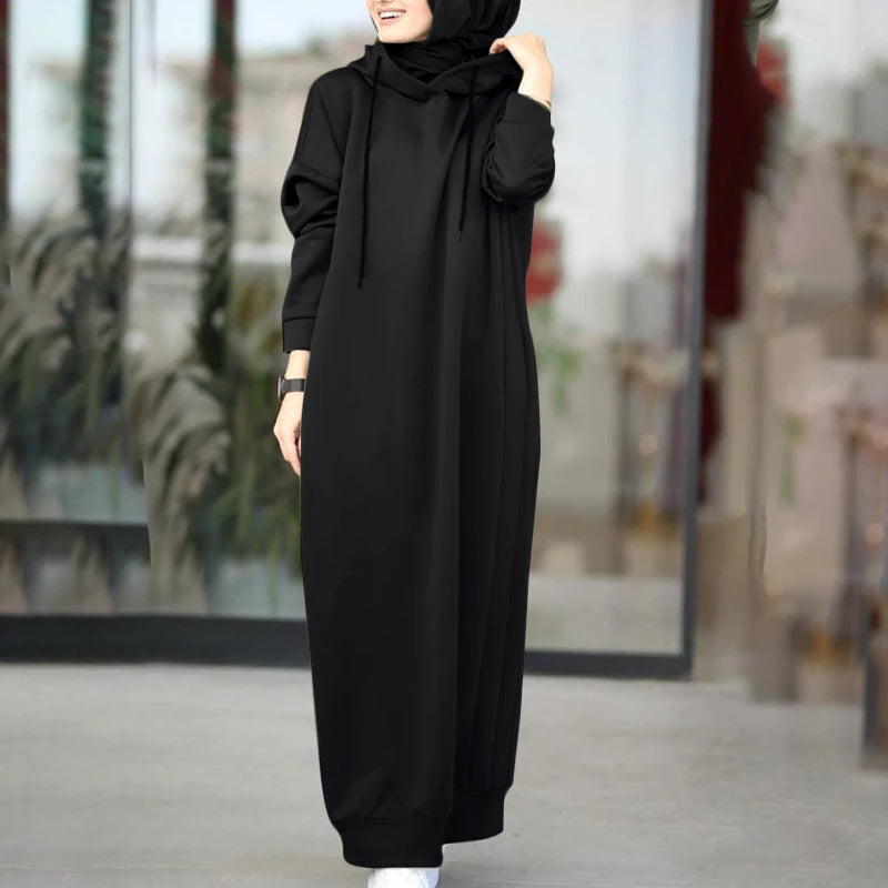 Women Winter Pullovers Casual Long Sleeve Maxi dress