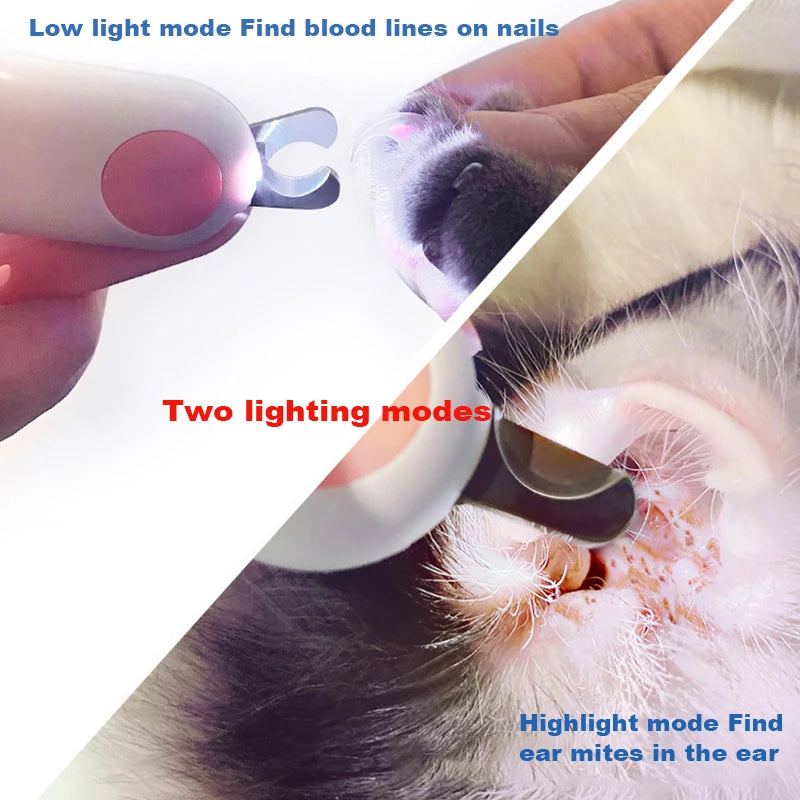 Professional Pet Nail Clipper LED Light