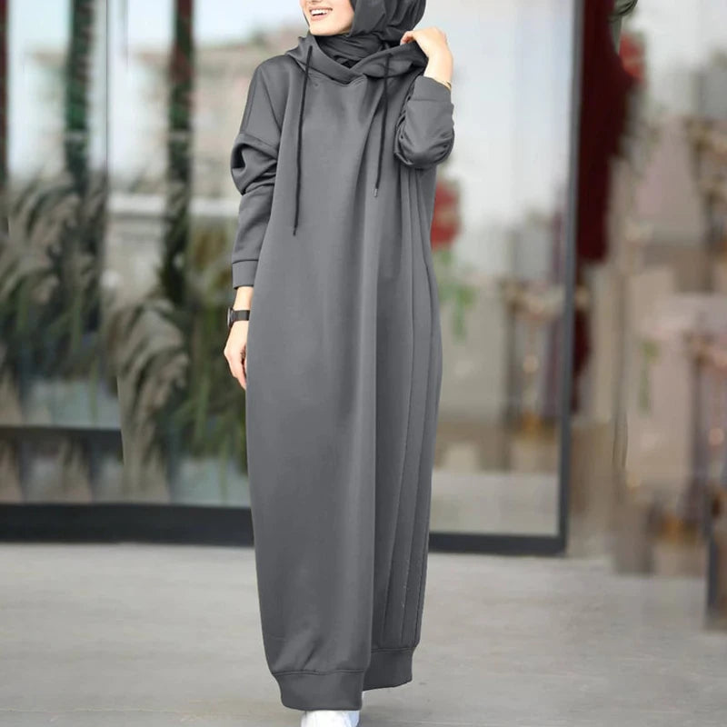 Women Winter Pullovers Casual Long Sleeve Maxi dress