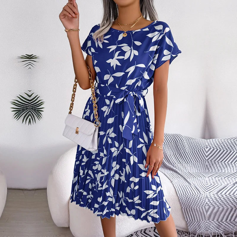 Women Spring Summer Short Sleeve  Dress