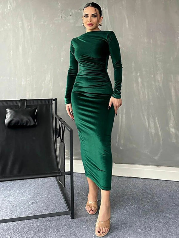 Summer Long Sleeve Midi Dress For Women