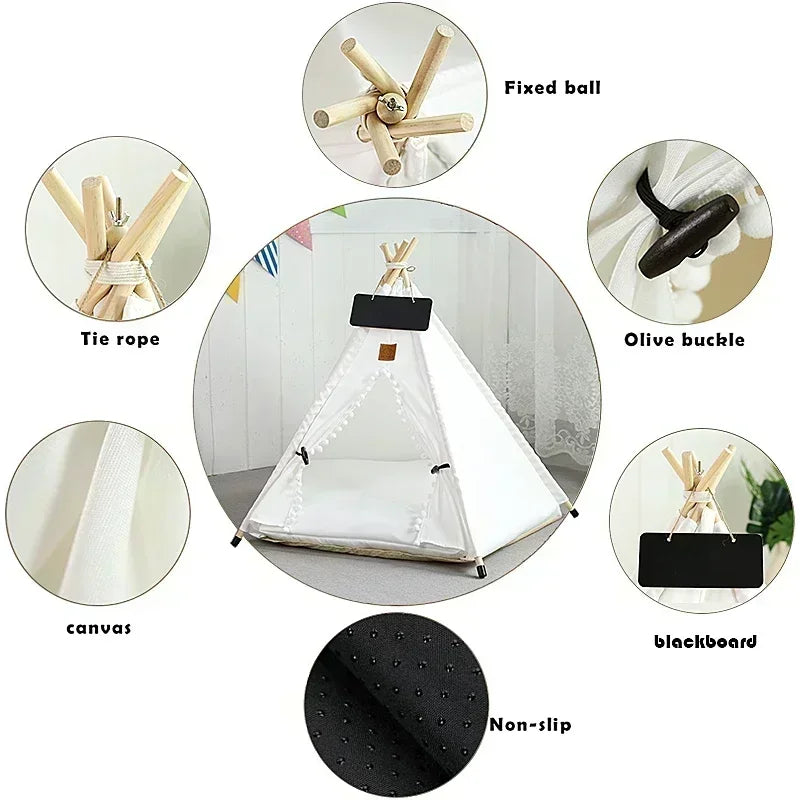 Pet Teepee Tent for Cats and Dogs