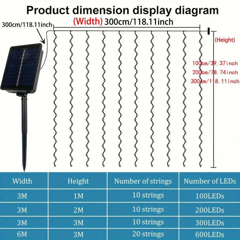 Solar Powered LED Curtain  Christmas Solar Lamp