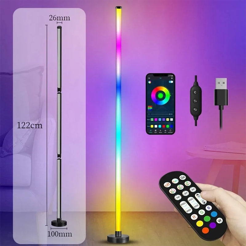 Smart RGB LED Floor Lamp  Timer Modern Lamp