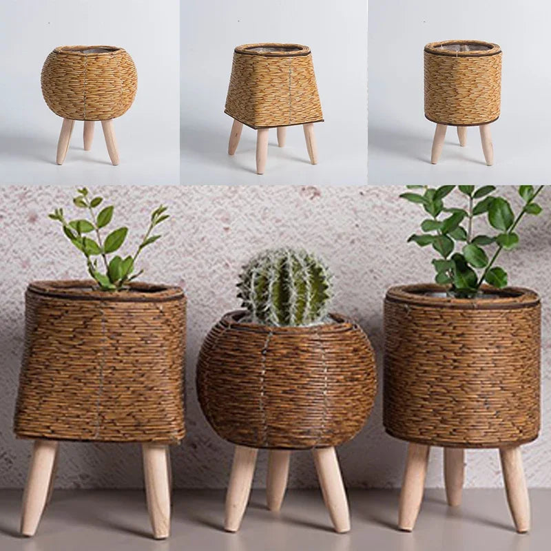 Flower Pot Hand Woven Flower Shelf