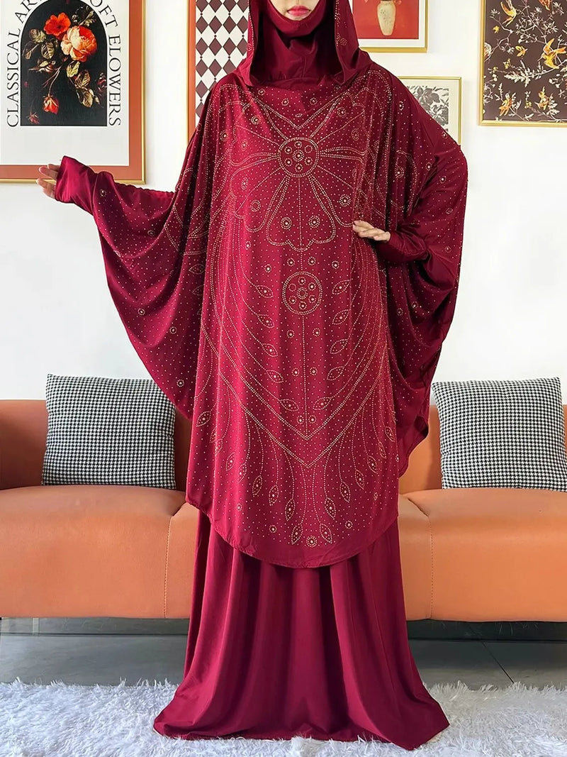 Abaya Set 2 Pieces With Hijab | Long Khimar