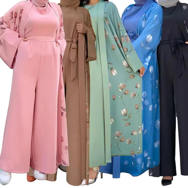 Long  Abayas  2 Piece Suit