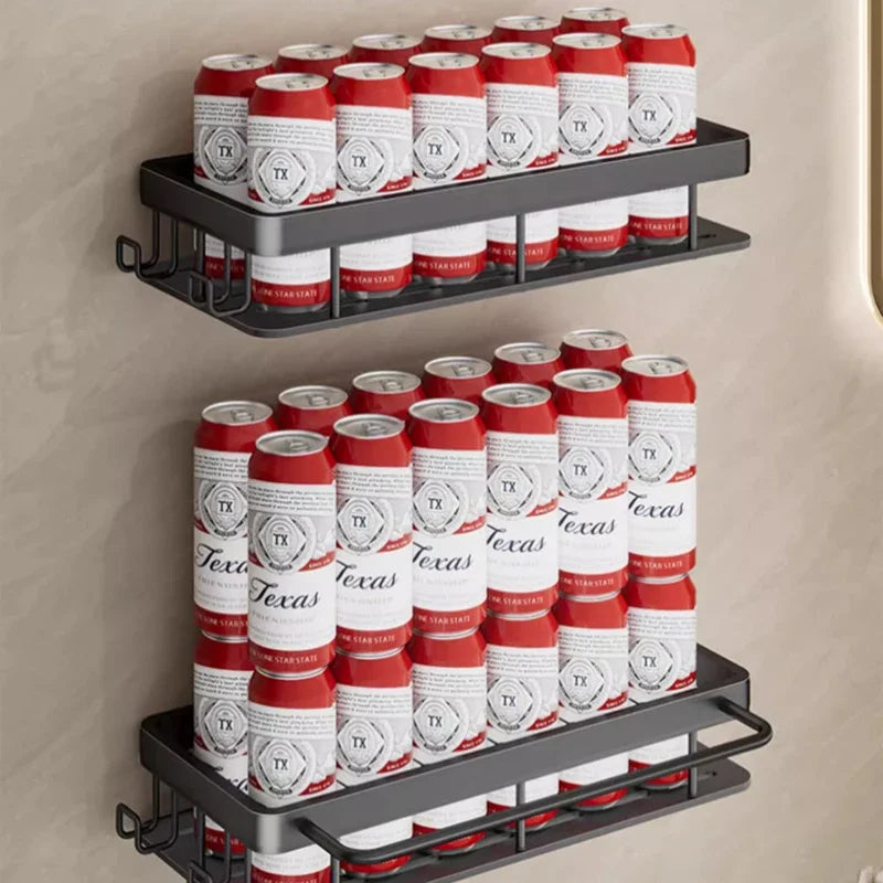 Wall Mounted 2 Tier Shelf No Drill Bathroom Shampoo Holder