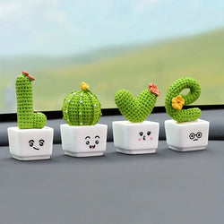 1 Set Of 4, Resin Succulent Cactus