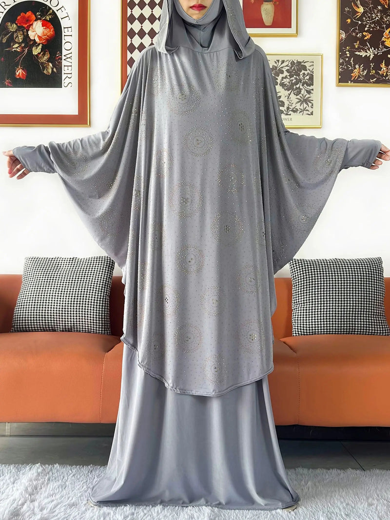 Abaya Set 2 Pieces With Hijab | Long Khimar