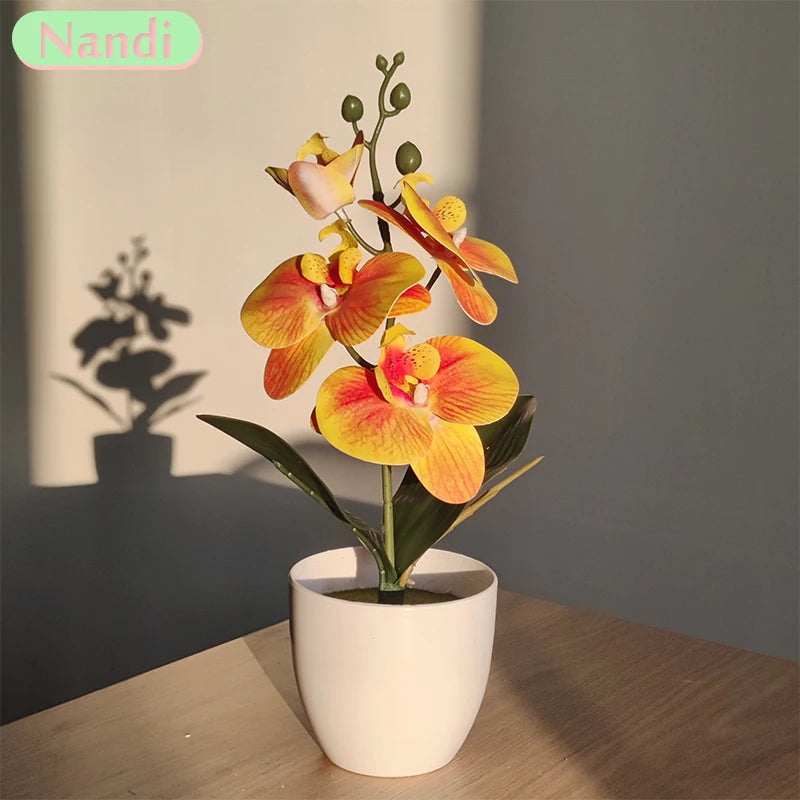 Bonsai Simulated Butterfly Orchid Artificial Potted Plant