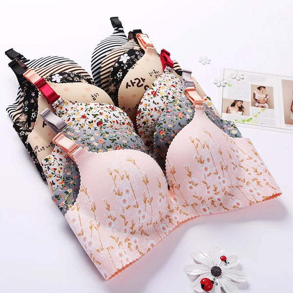 Women Flower Print  Push Up Bras