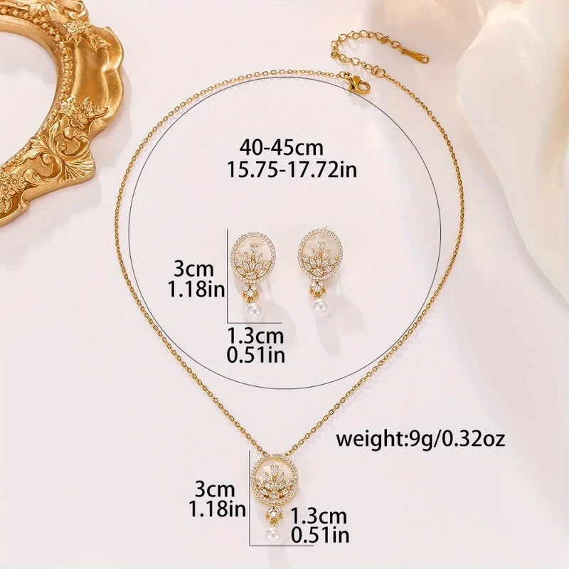 Shell two-piece Set For Sale Women's Earrings Ins Trend Light Luxury  Gift