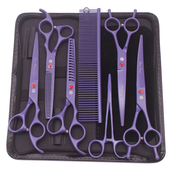 Purple Dragon Dog Grooming Scissors Kit