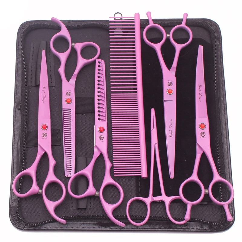 Purple Dragon Dog Grooming Scissors Kit