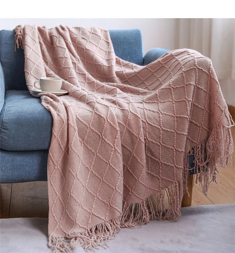 White Boho Throw Blankets  Blanket Cover Manta Para Sofá