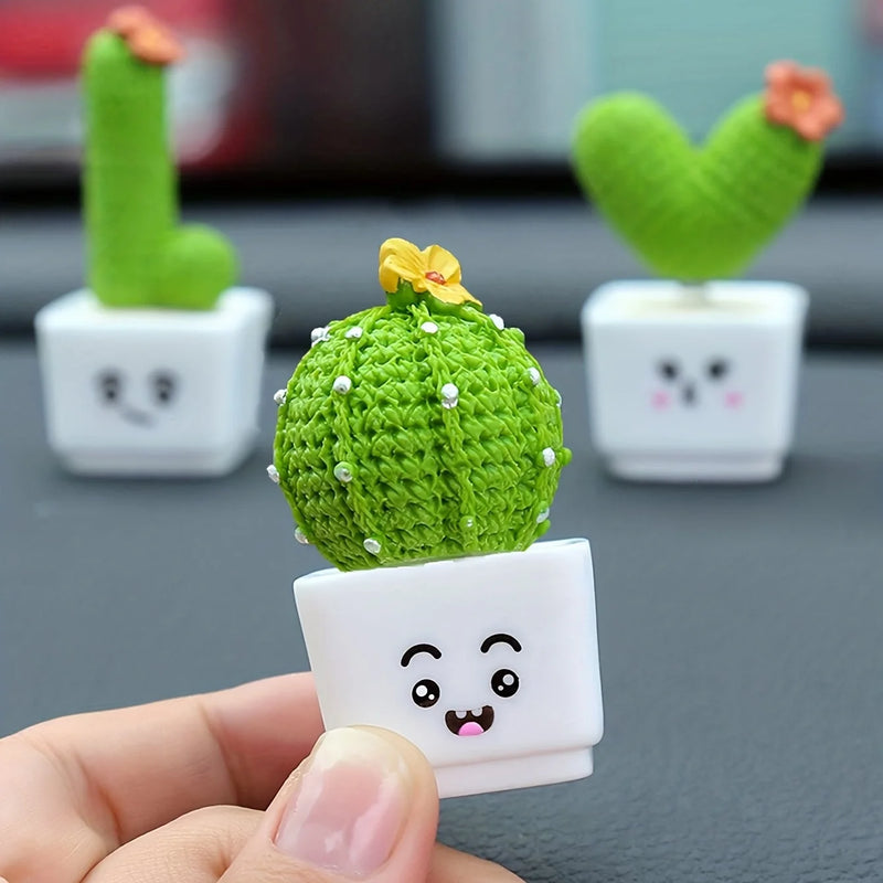 1 Set Of 4, Resin Succulent Cactus