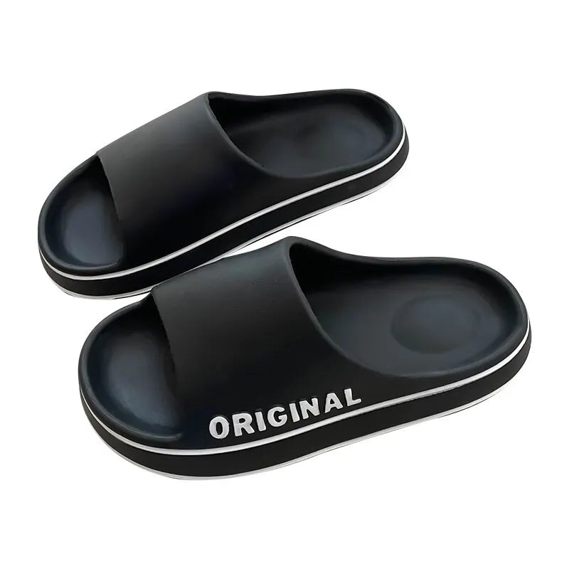 Women Letter Slippers Beach Slides Solid Color