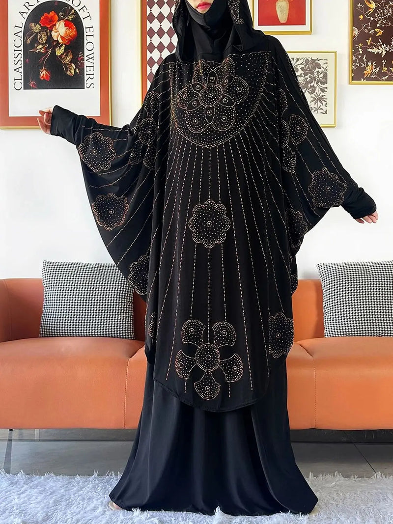 Abaya Set 2 Pieces With Hijab | Long Khimar