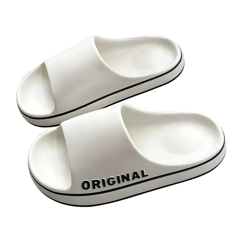 Women Letter Slippers Beach Slides Solid Color