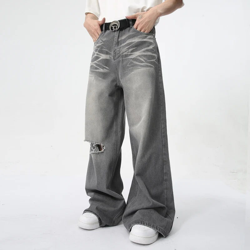 Summer Men's Wear Jeans Straight Wide Leg Denim Pants