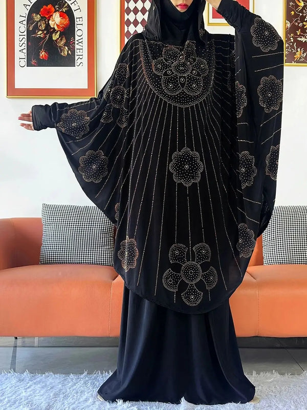 Abaya Set 2 Pieces With Hijab | Long Khimar