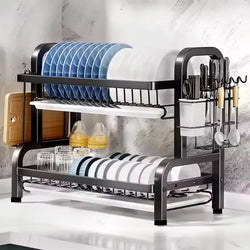 Dish Drying Rack 2-Tier Compact Kitchen Dish Rack