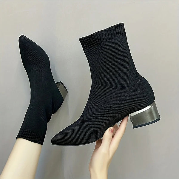 Women's Knitted Ankle Boots Short Boots