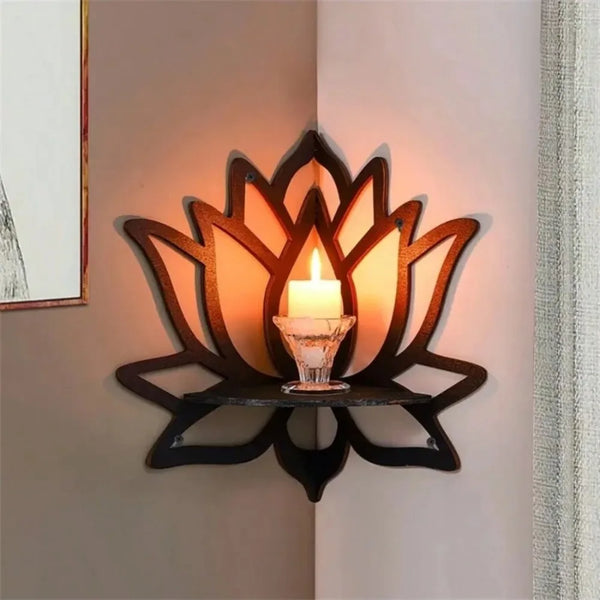 Lotus Floating Wall Shelf Crystal Shelf Display