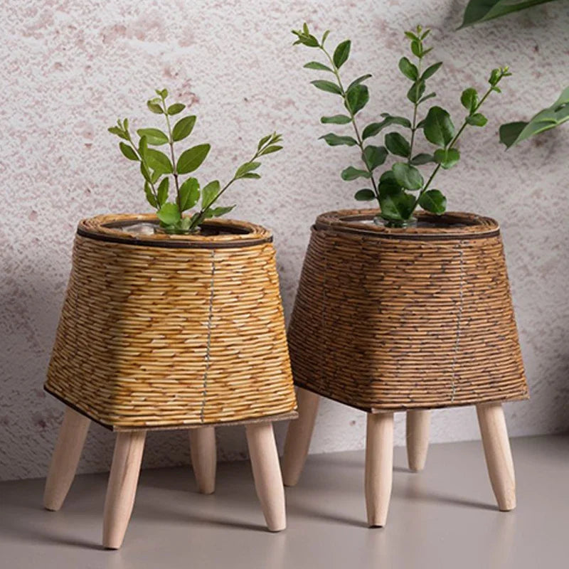 Flower Pot Hand Woven Flower Shelf