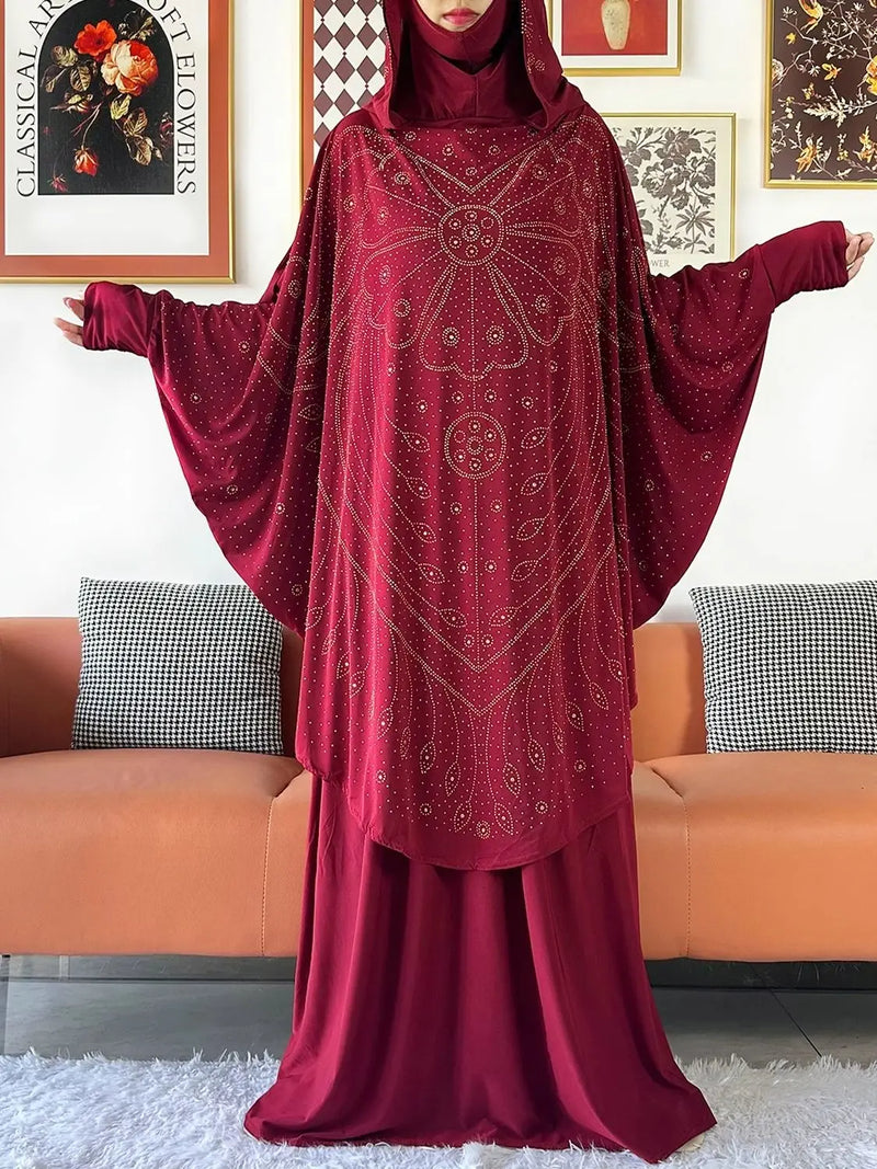 Abaya Set 2 Pieces With Hijab | Long Khimar