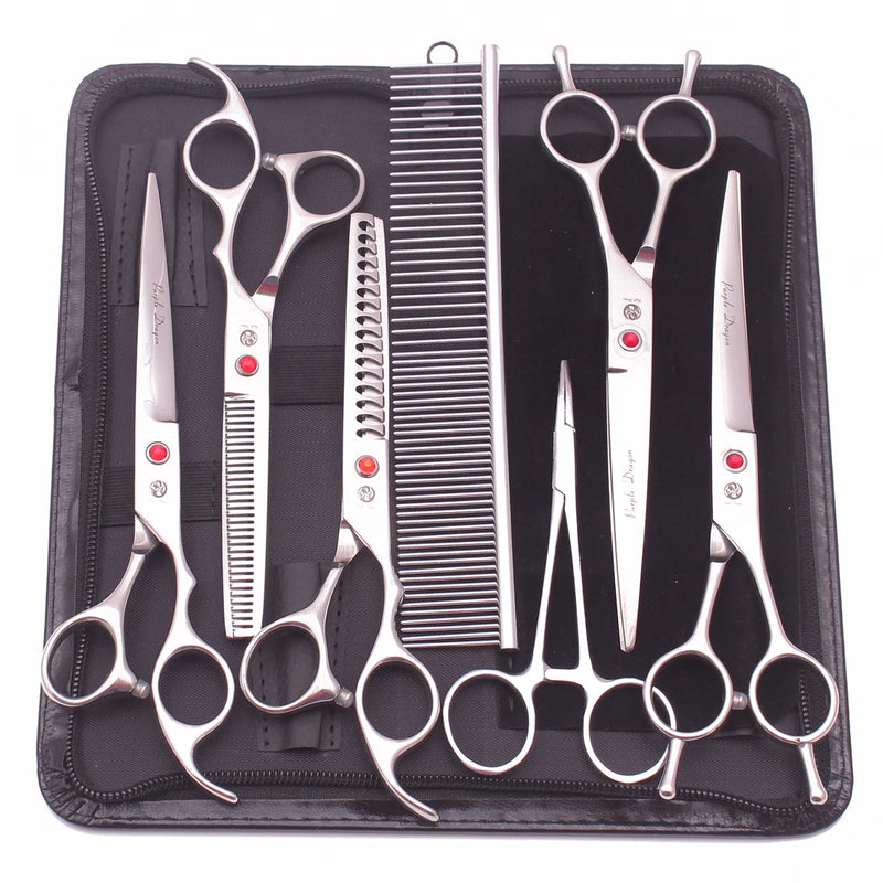 Purple Dragon Dog Grooming Scissors Kit