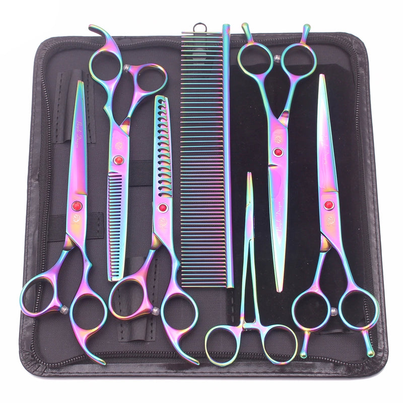 Purple Dragon Dog Grooming Scissors Kit