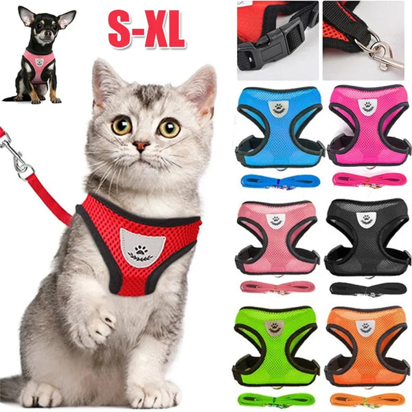 Cat Dog Harness with Lead Leash Adjustable Dog Cat accessories