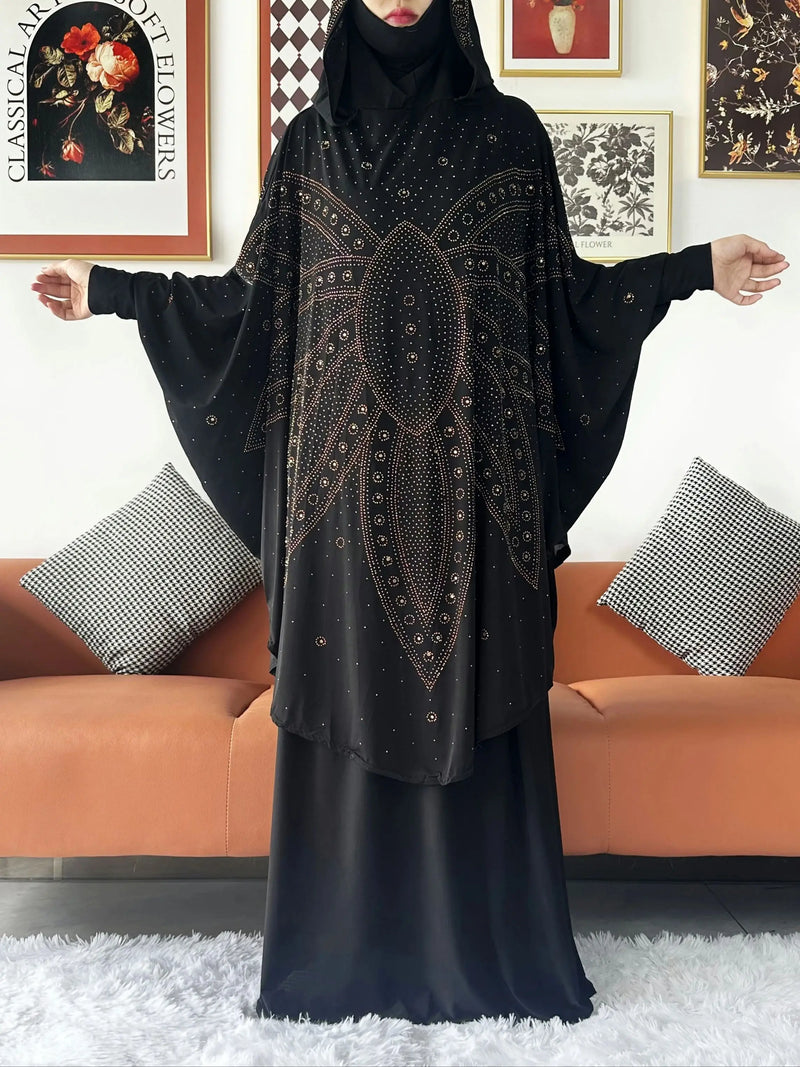 Abaya Set Women Prayer Dress Hijab| Long Khimar Skirt