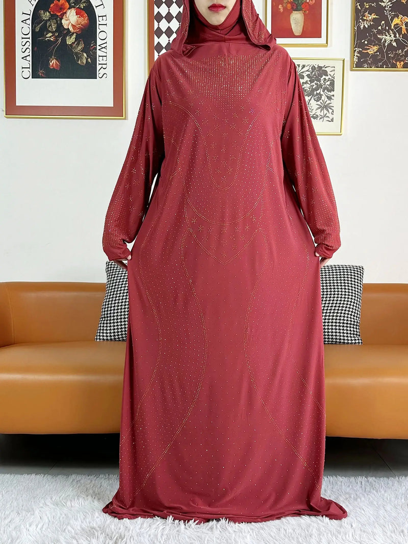 Muslim Women Prayer Kaftan Hooded Dress