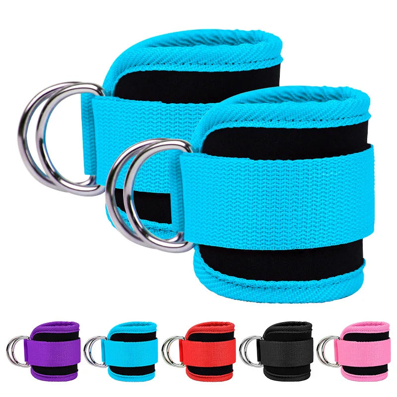 Gym Ankle Straps Double D-Ring Adjustable Neoprene