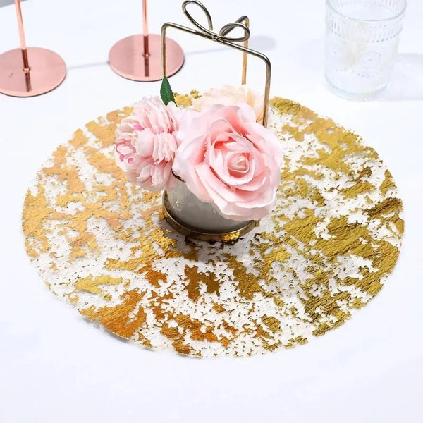 20pcs Gold Round Foil Table Mat Party Table Decoration