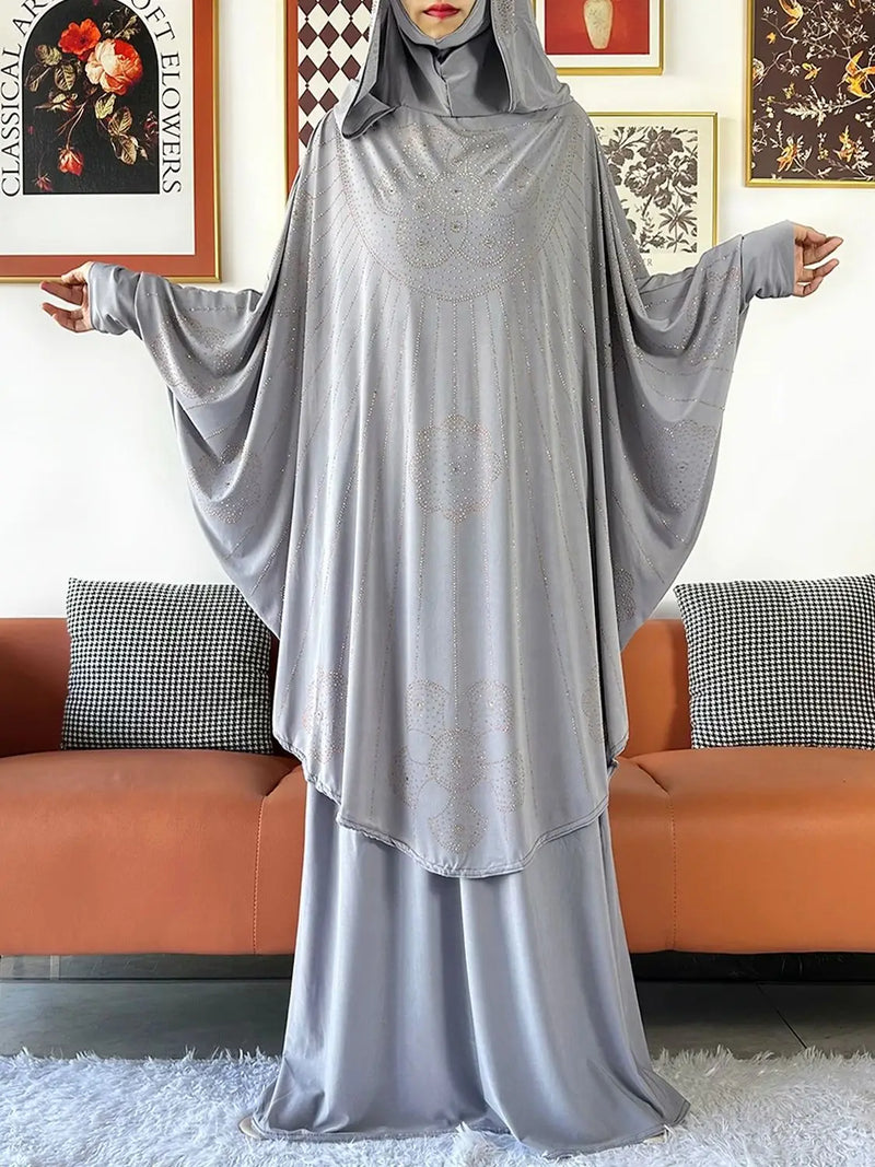 Abaya Set 2 Pieces With Hijab | Long Khimar