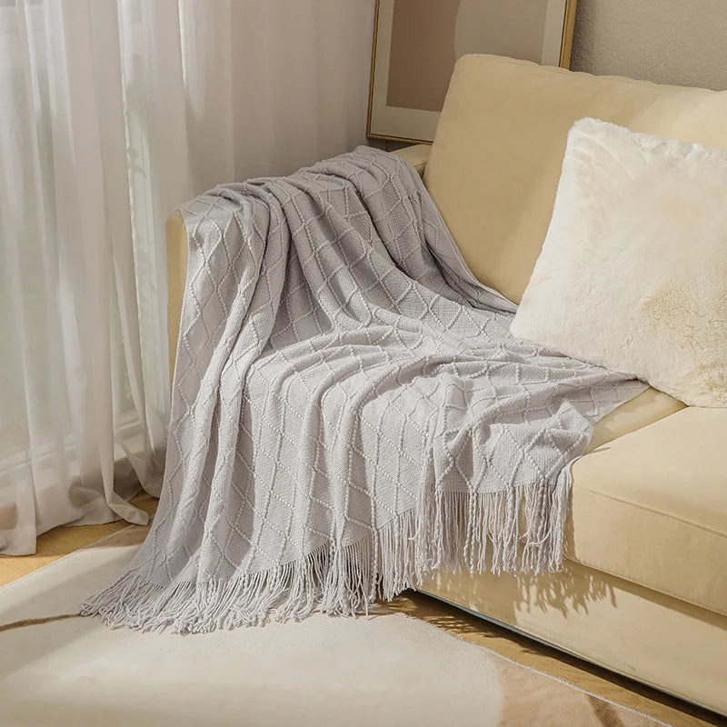 White Boho Throw Blankets  Blanket Cover Manta Para Sofá