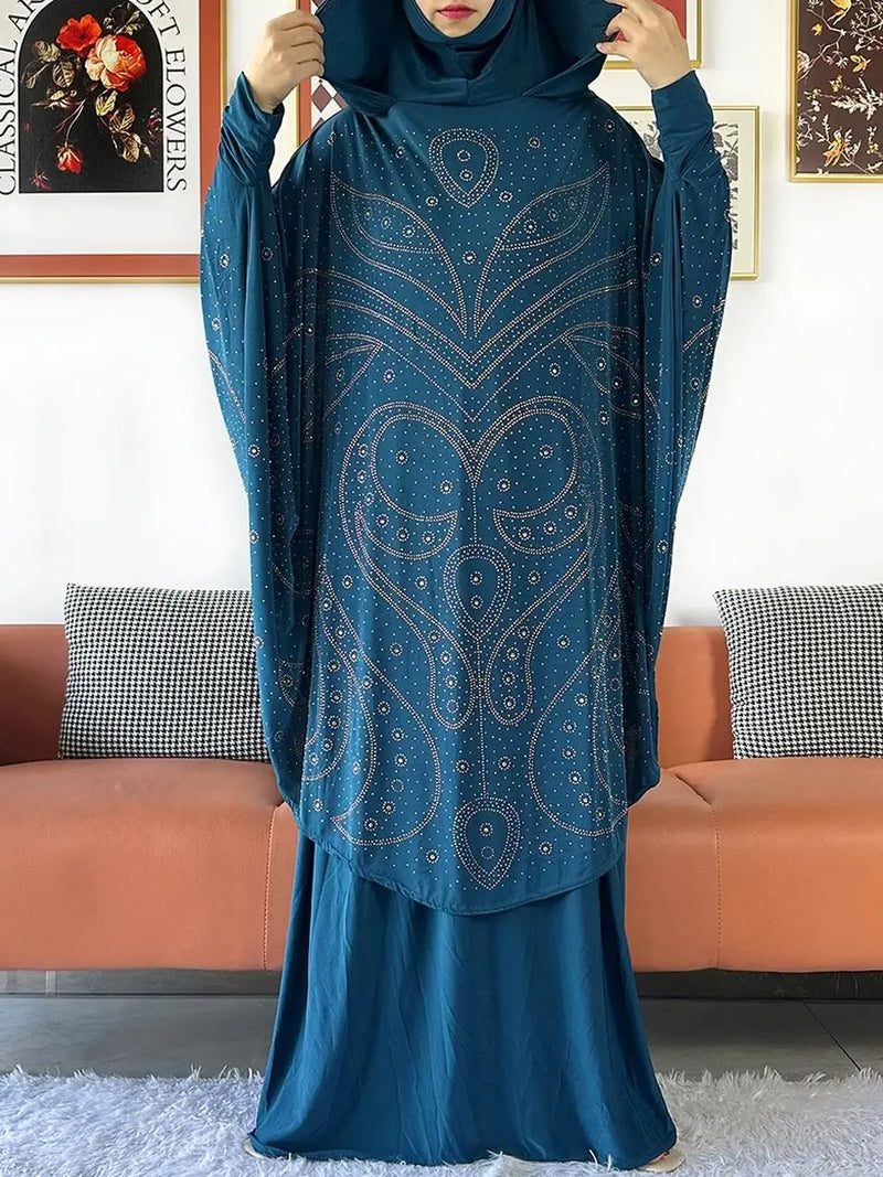 Abaya Set 2 Pieces With Hijab | Long Khimar