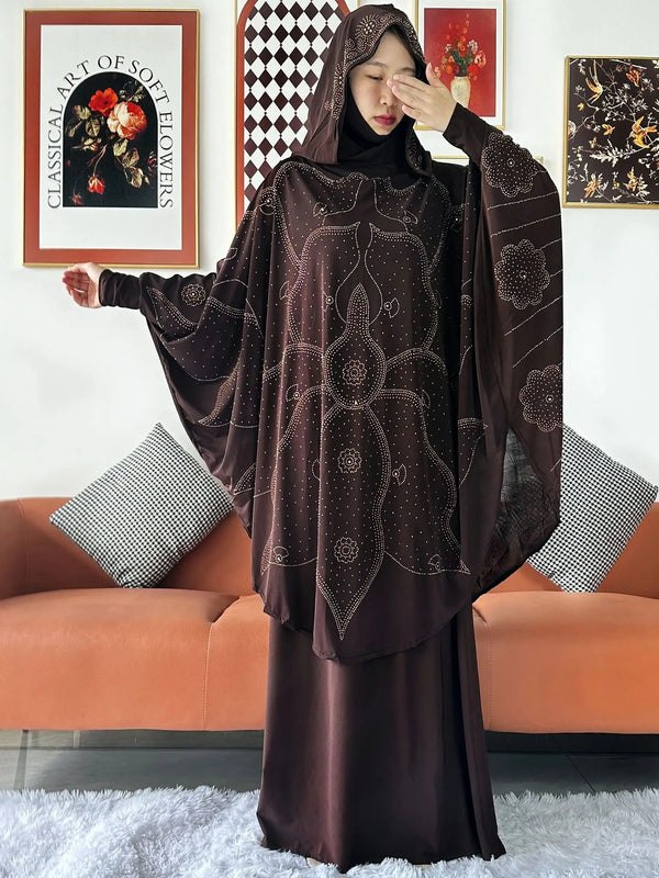 Abaya Set Women Prayer Dress Hijab| Long Khimar Skirt