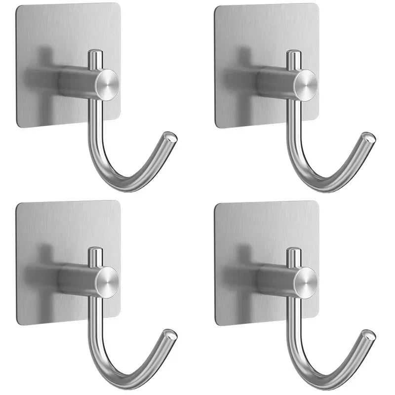 Stainless Steel Bathroom Robe Hooks Adhesive Wall Hook