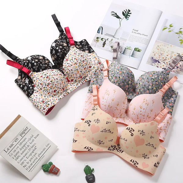 Women Flower Print  Push Up Bras