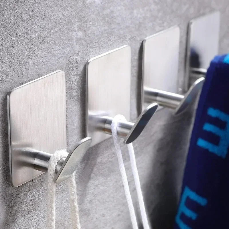 Stainless Steel Bathroom Robe Hooks Adhesive Wall Hook