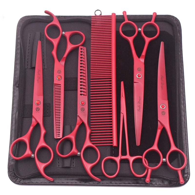 Purple Dragon Dog Grooming Scissors Kit