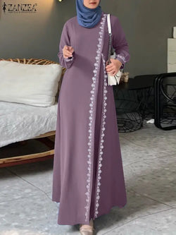 Spring Lace Crochet Maxi Dress Muslim Turkey Abaya Elegant Loose